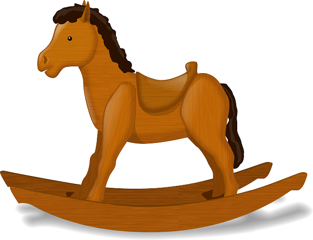 houpací kůň ze dřeva